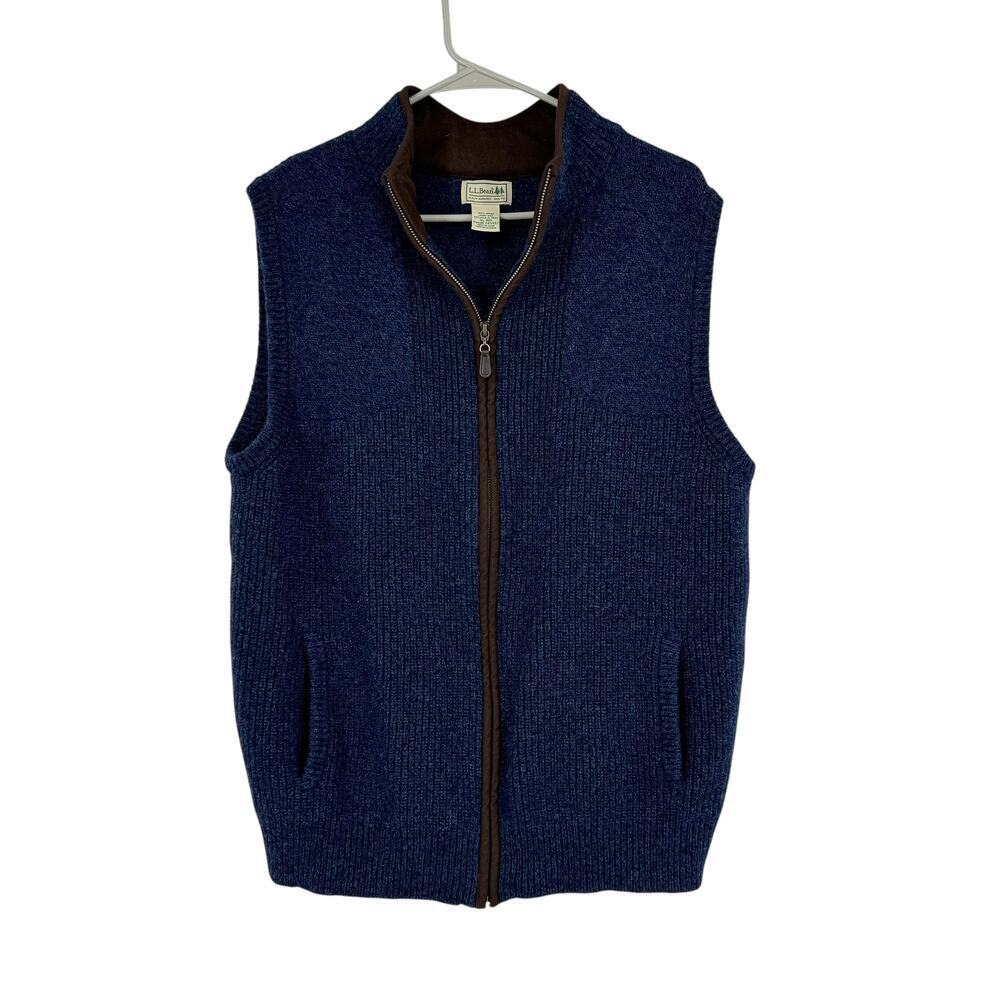L.L. Bean Merino Wool Zip Up Sweater Vest Mens XL Heritage Outdoor Dadcore